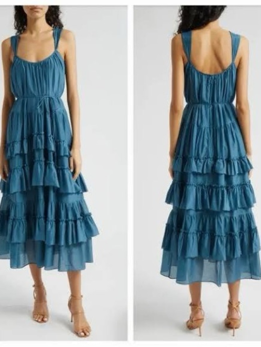 Cinq à Sept Kandra Ruffle Tiered Maxi Dress Midnight Rain 2